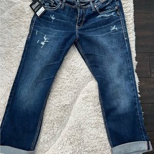 Silver jean capri’s NWT